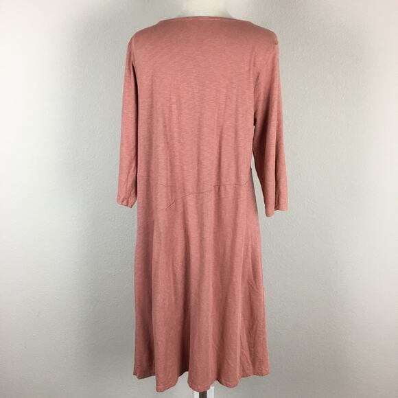 J Jill Pure Jill Muted Orange Knit 3/4 Sleeve Shift Dress Medium - Picture 7 of 7